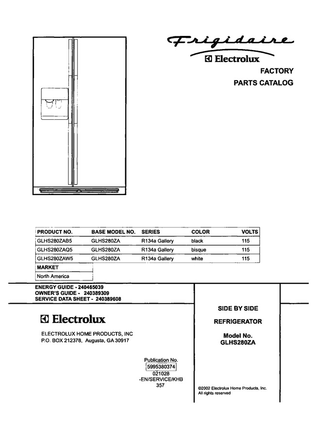 Diagram for GLHS280ZAB5