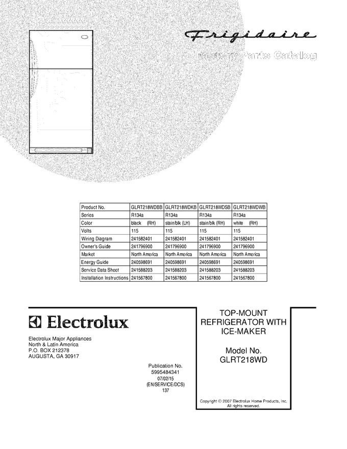 Diagram for GLRT218WDWB