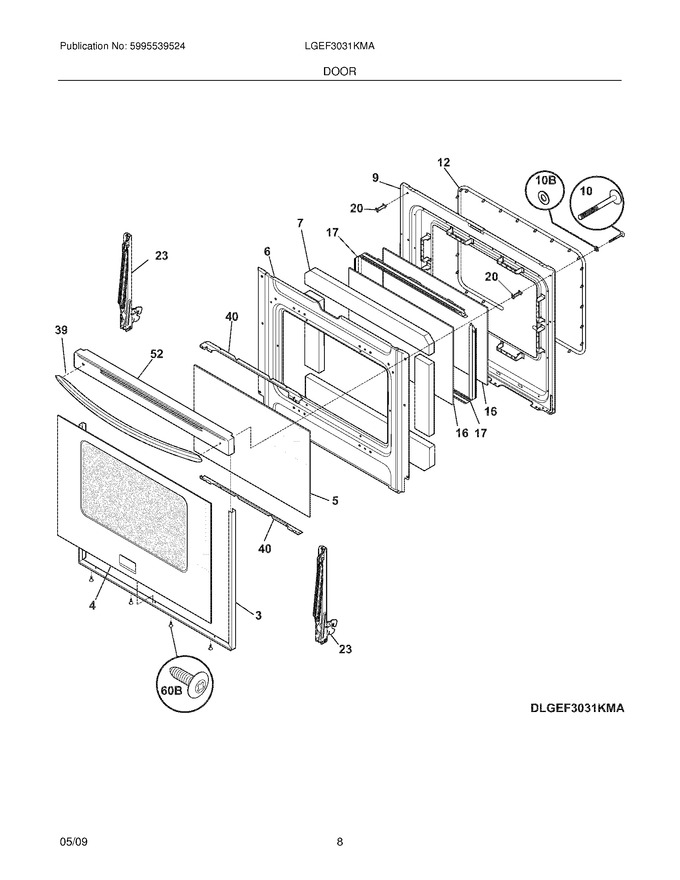 Diagram for LGEF3031KMA