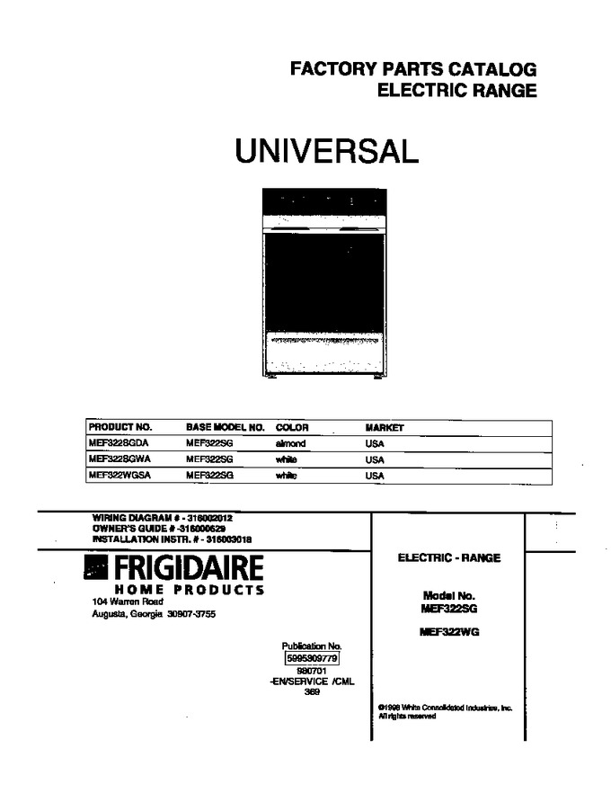 Diagram for MEF322SGWA