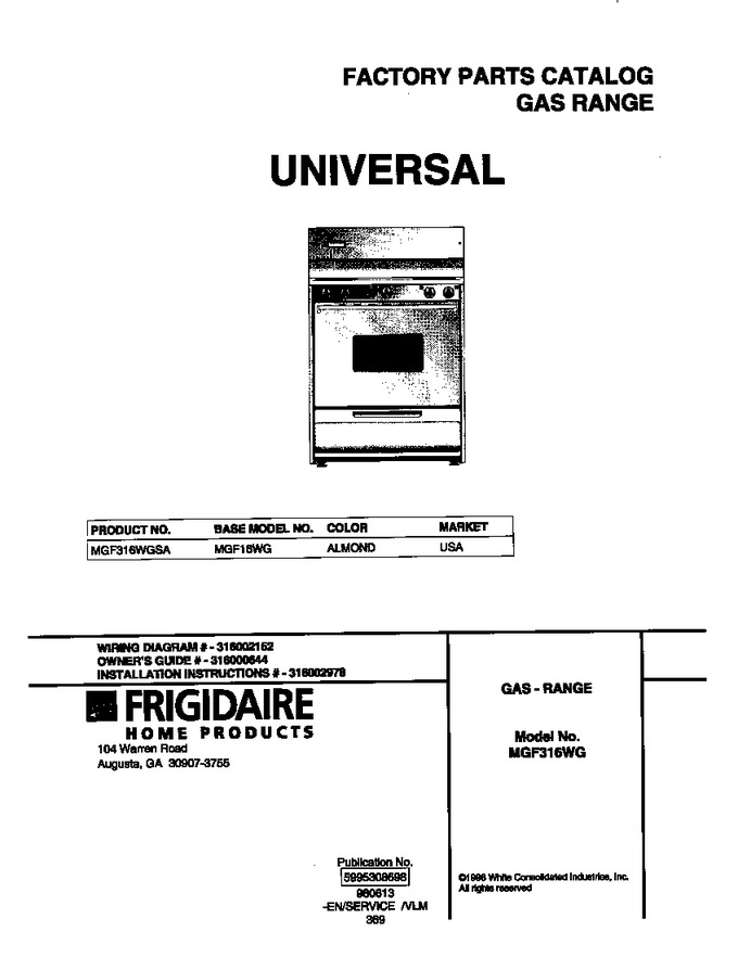 Diagram for MGF316WGSA