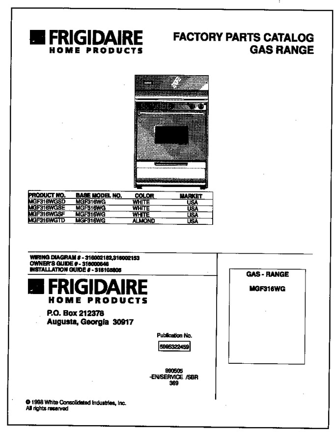 Diagram for MGF316WGSF