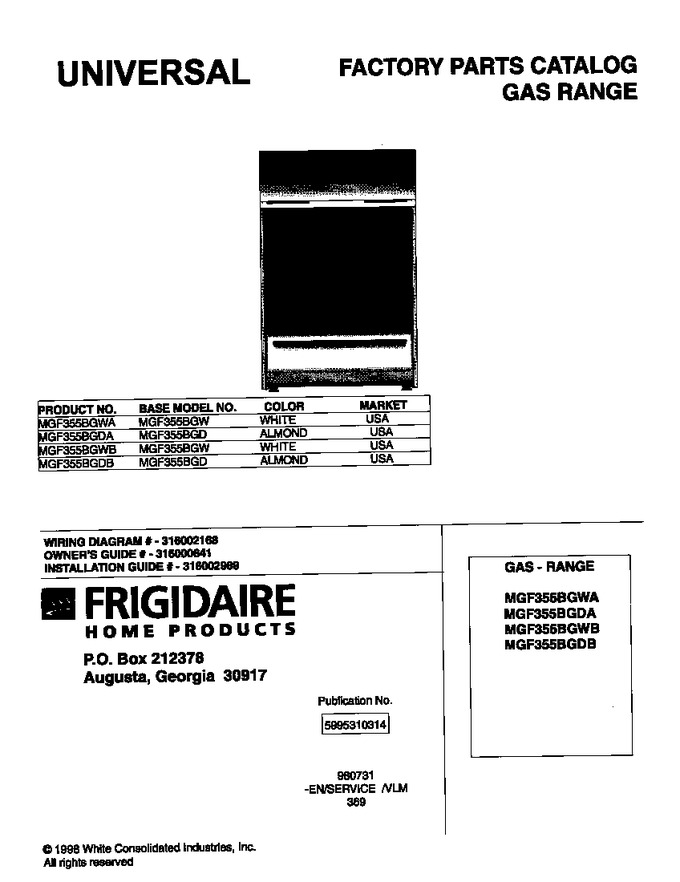 Diagram for MGF355BGWB