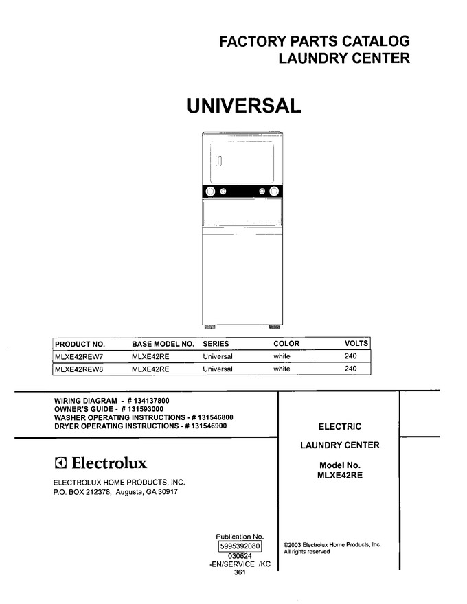 Diagram for MLXE42REW8