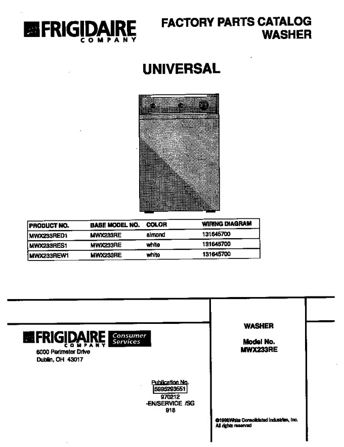 Diagram for MWX233REW1