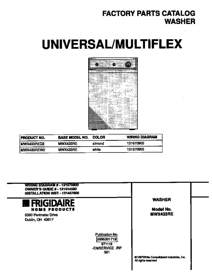 Diagram for MWX433REW2