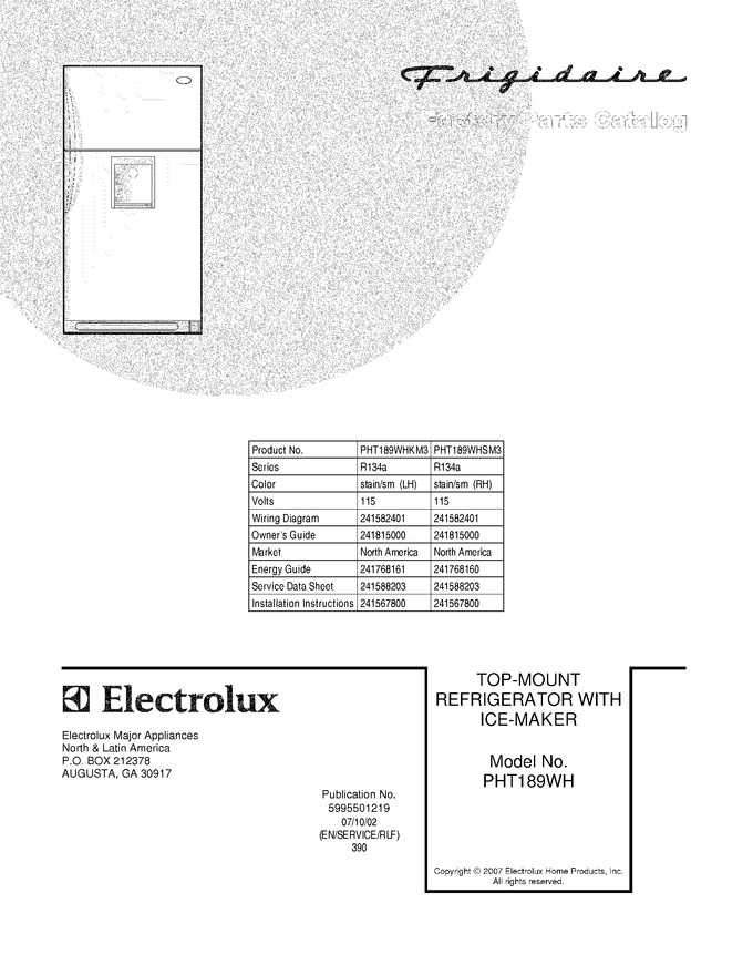 Diagram for PHT189WHSM3