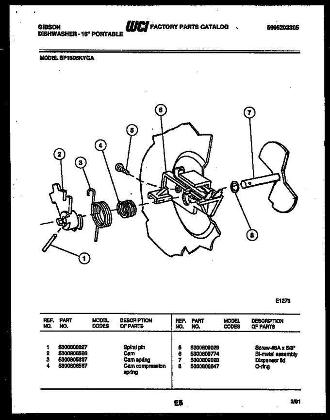 Diagram for SP18D5KYGA