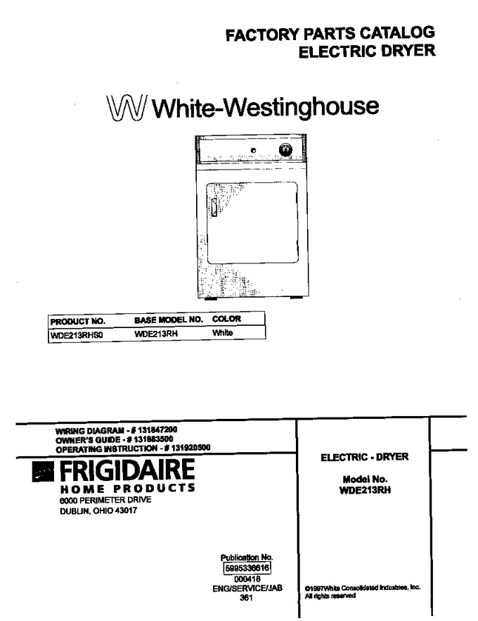 Diagram for WDE213RHS0