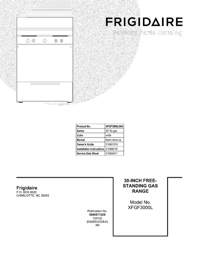 Diagram for XFGF3000LWA