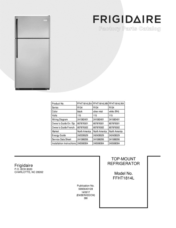 Diagram for FFHT1814LBA