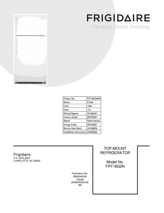 Diagram for FRT18G2NW9