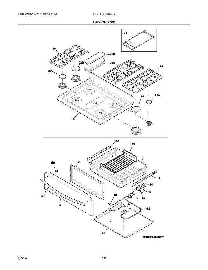 Diagram for DGGF3054KFS