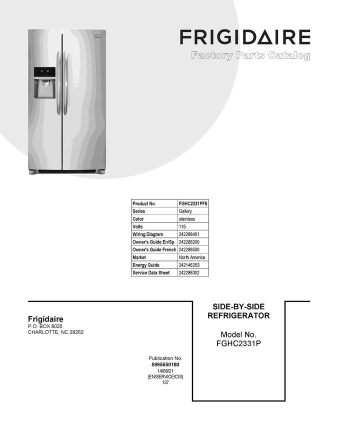 FGHC2331PF8 | Automatic Appliance Parts : Appliance Model Lookup