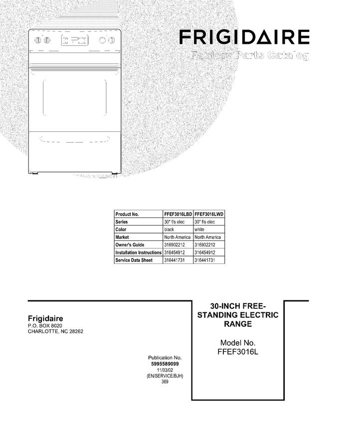 Diagram for FFEF3016LWD