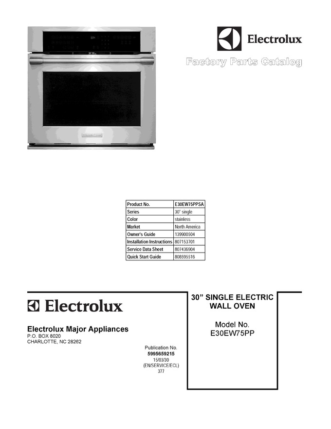 Diagram for E30EW75PPSA