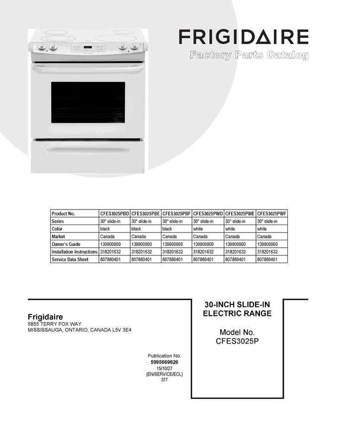 Diagram for CFES3025PWE