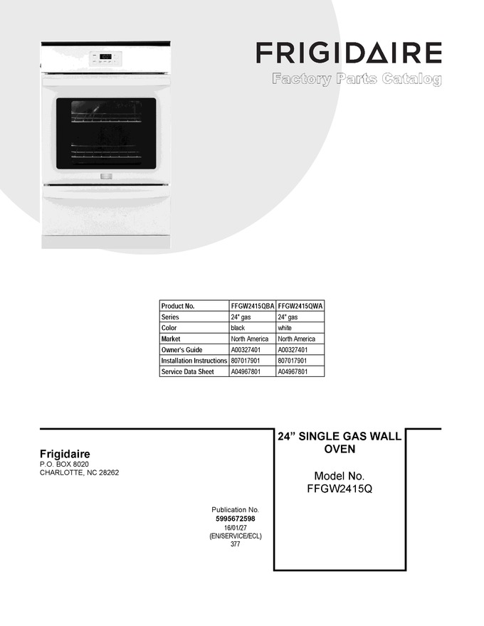 Diagram for FFGW2415QBA