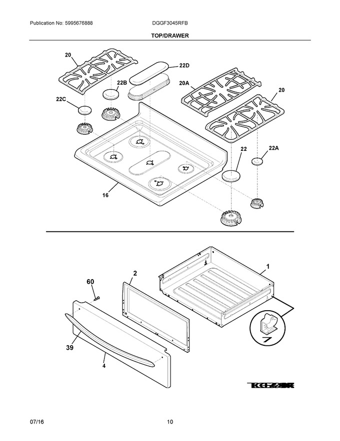 Diagram for DGGF3045RFB