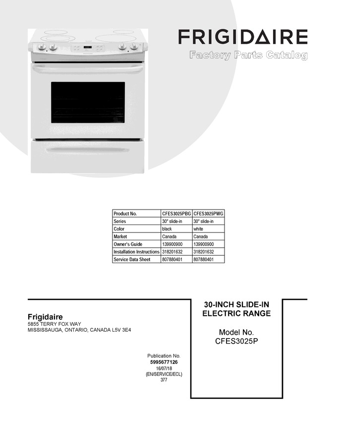 Diagram for CFES3025PWG