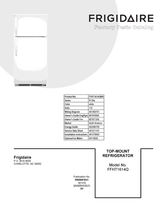 Diagram for FFHT1614QW4