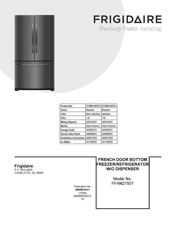 Diagram for FFHN2750TS1