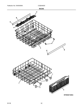 808602302 Frigidaire LOWER RACK ASM GREY Automatic Appliance Parts