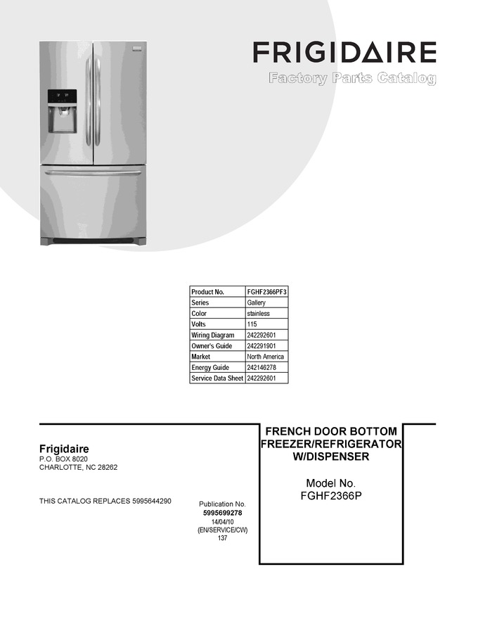 FGHF2366PF3 | Automatic Appliance Parts : Appliance Model Lookup