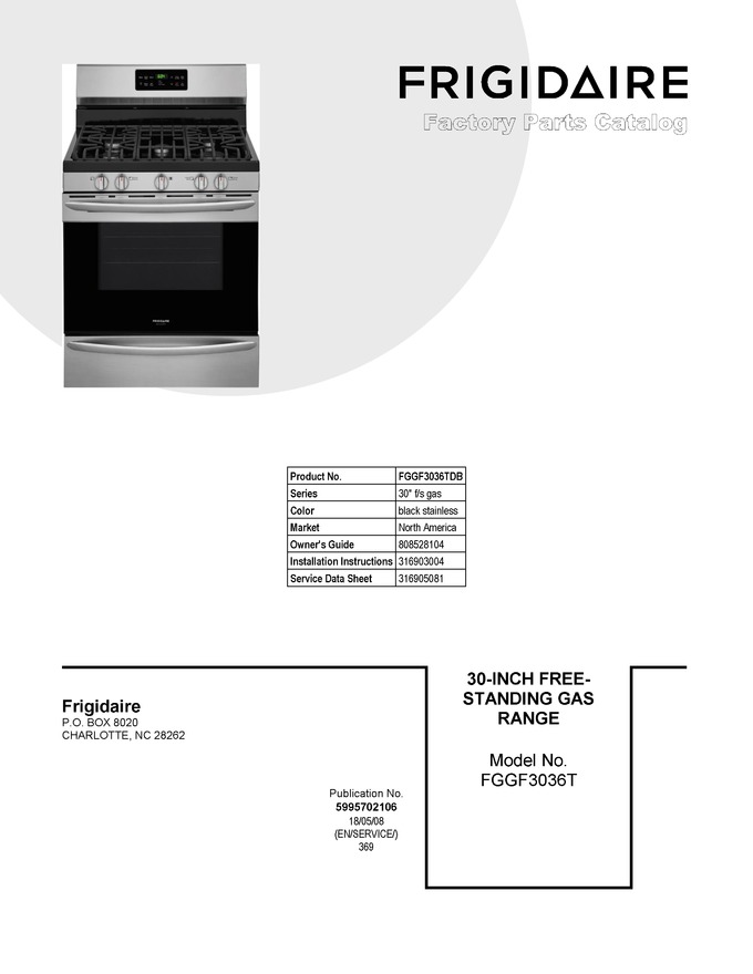 Diagram for FGGF3036TDB