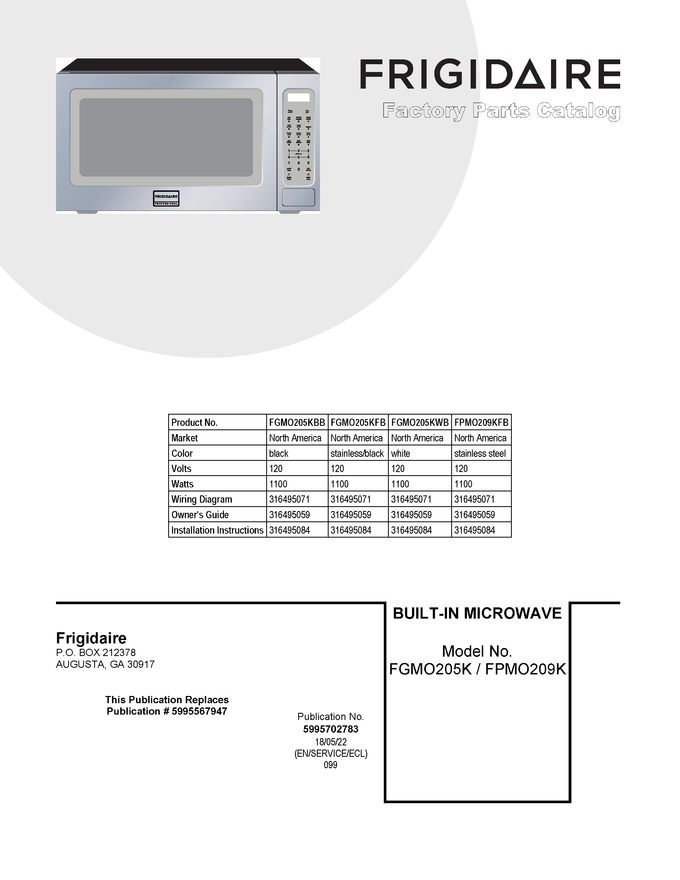 Diagram for FGMO205KWB