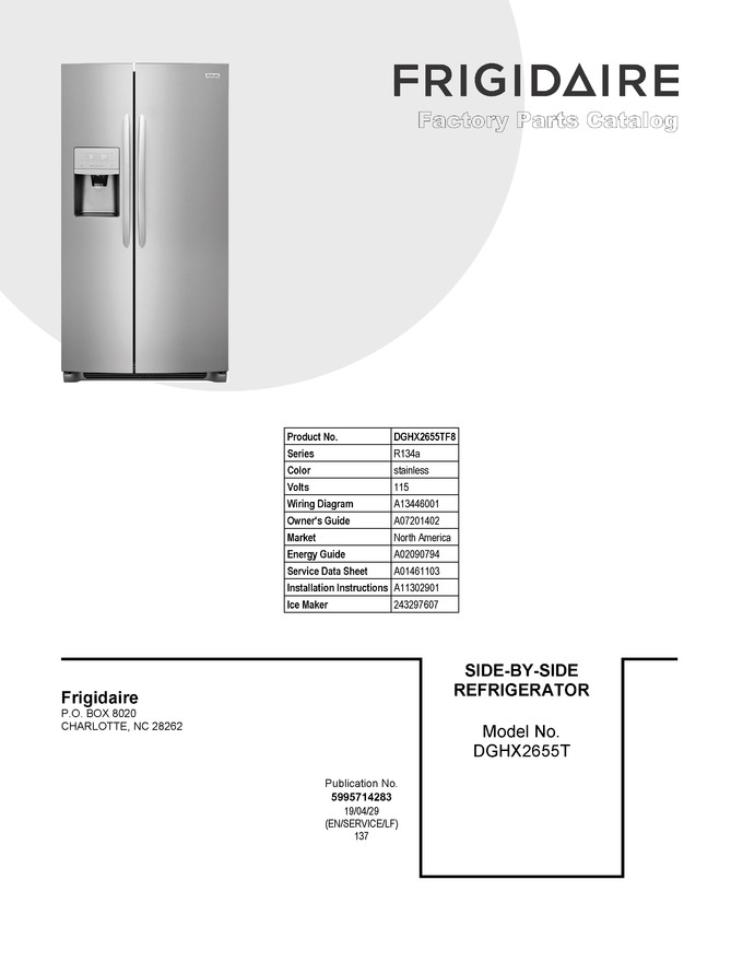 Diagram for DGHX2655TF8