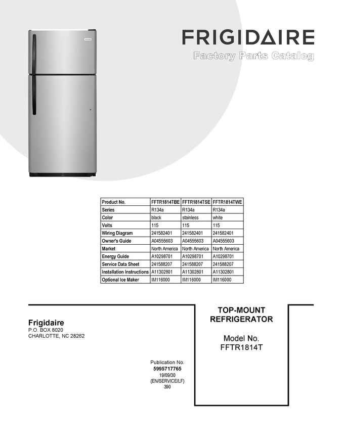 Diagram for FFTR1814TWE