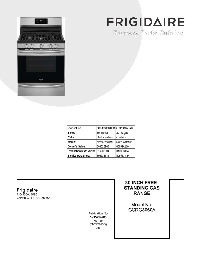 Diagram for GCRG3060ADC