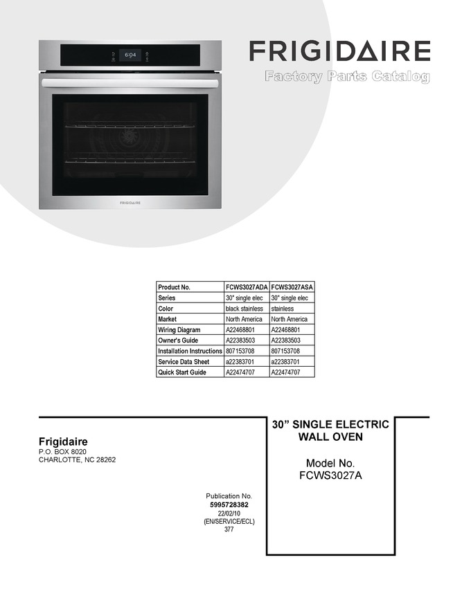 Diagram for FCWS3027ASA