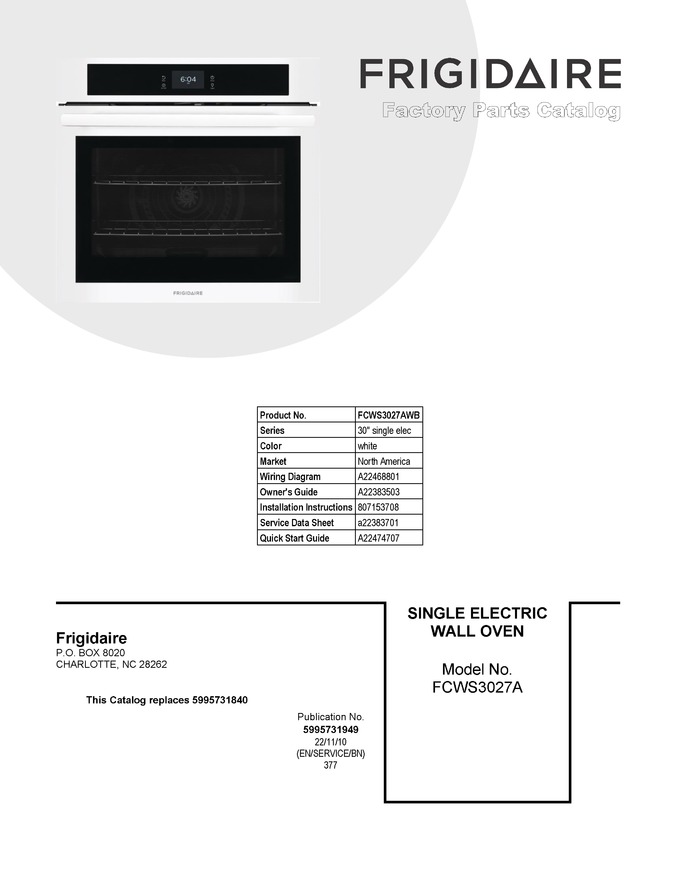 Diagram for FCWS3027AWB