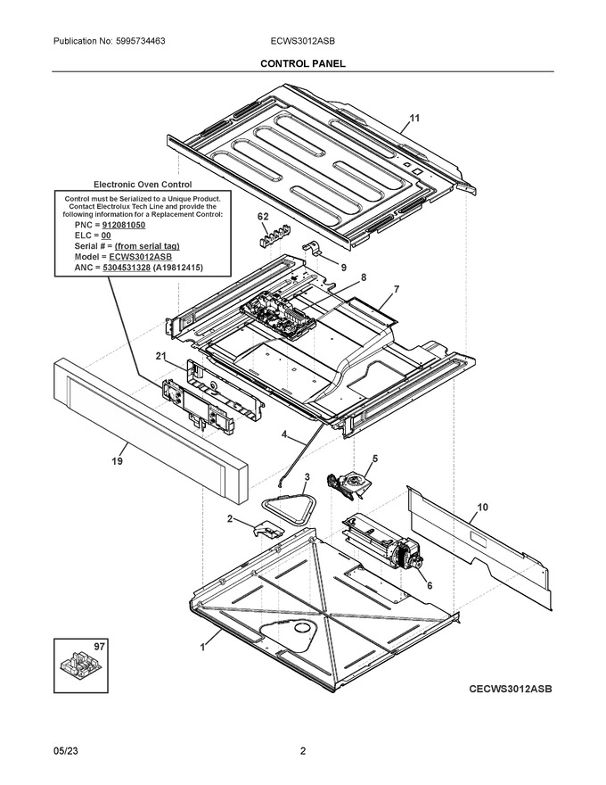 Diagram for ECWS3012ASB