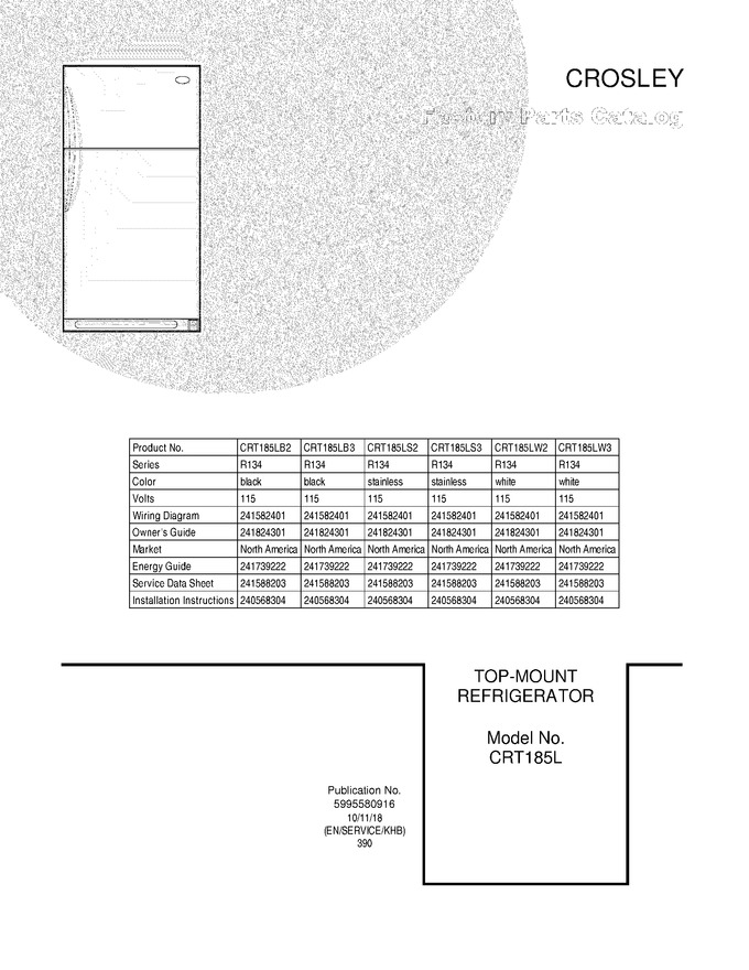 Diagram for CRT185LW3