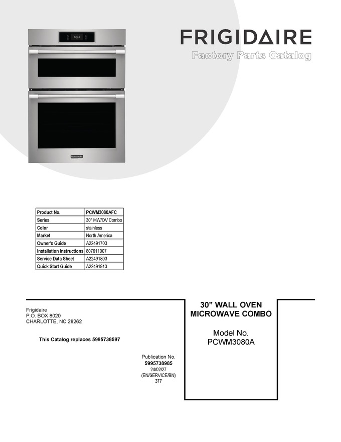 Diagram for PCWM3080AFC