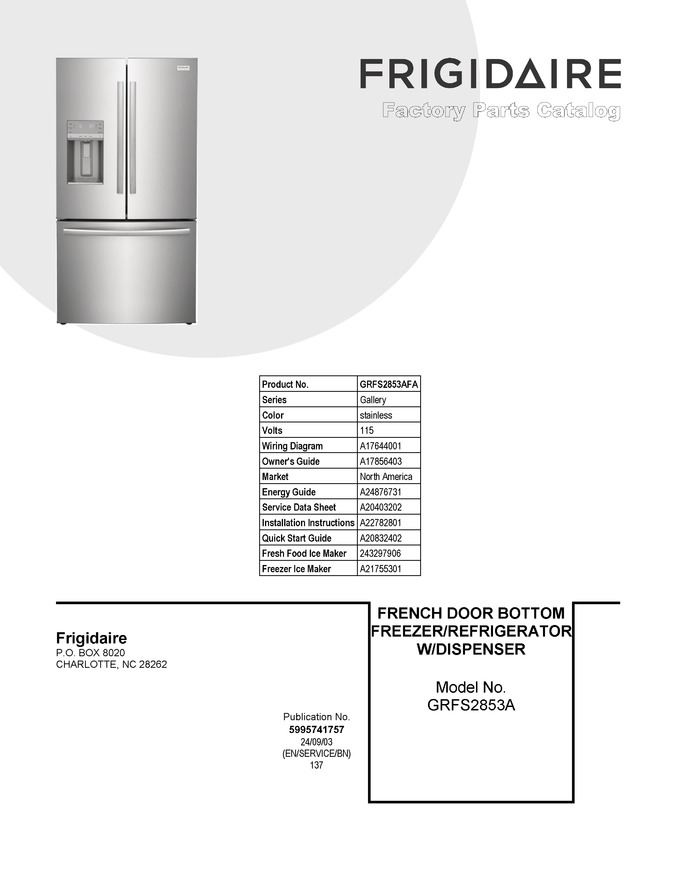 Diagram for GRFS2853AFA