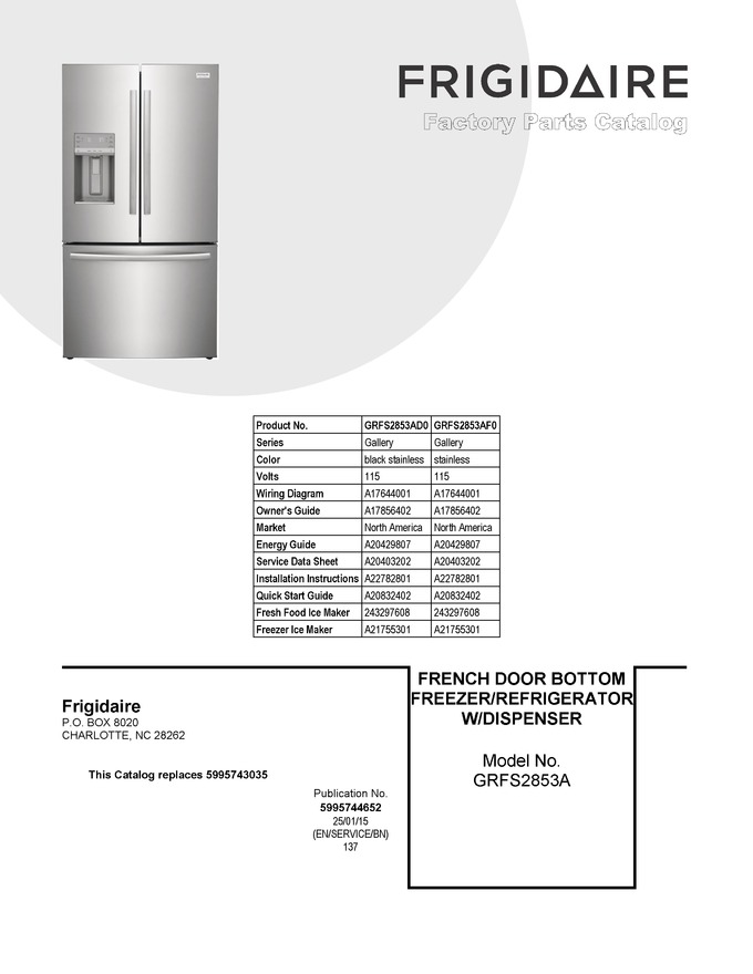 Diagram for GRFS2853AD0