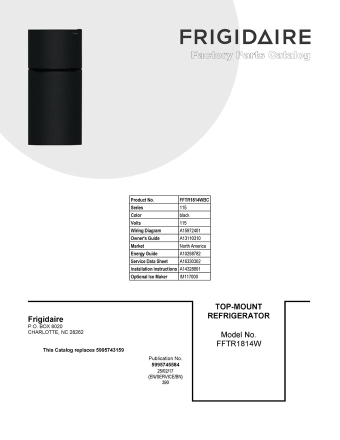 Diagram for FFTR1814WBC