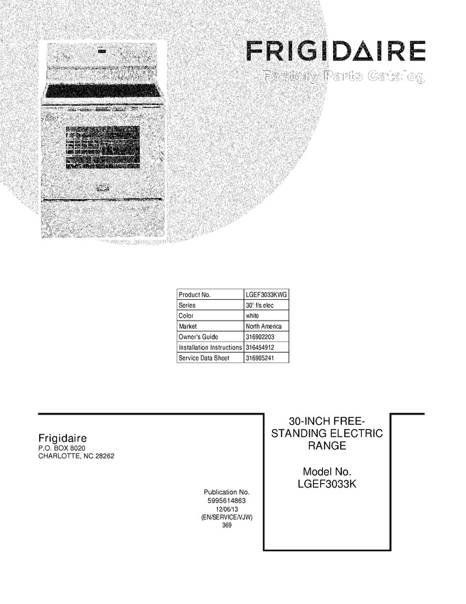 Diagram for LGEF3033KWG