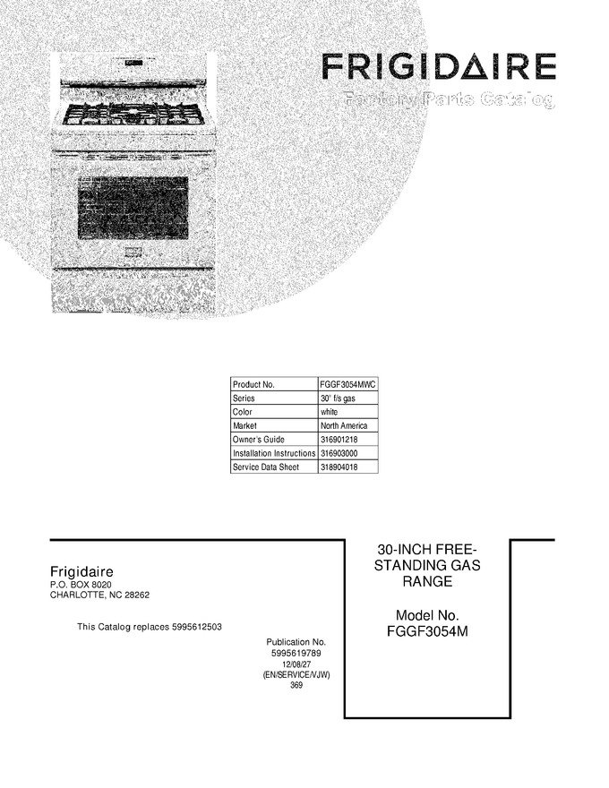 FGGF3054MWC | Automatic Appliance Parts : Appliance Model Lookup