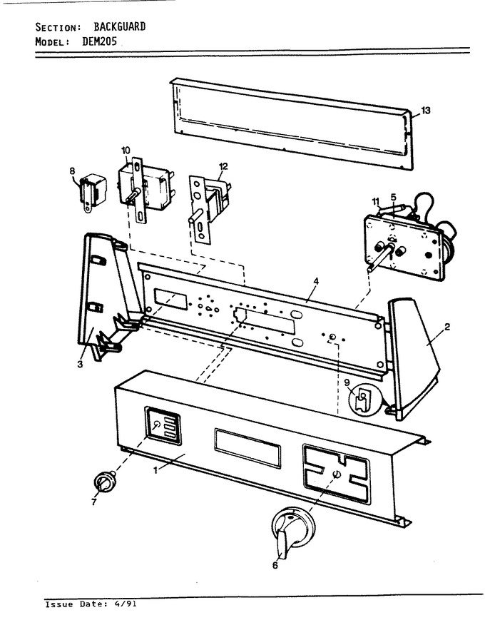 Diagram for DEM205W