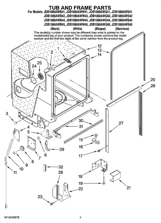 Diagram for JDB1080AWS44