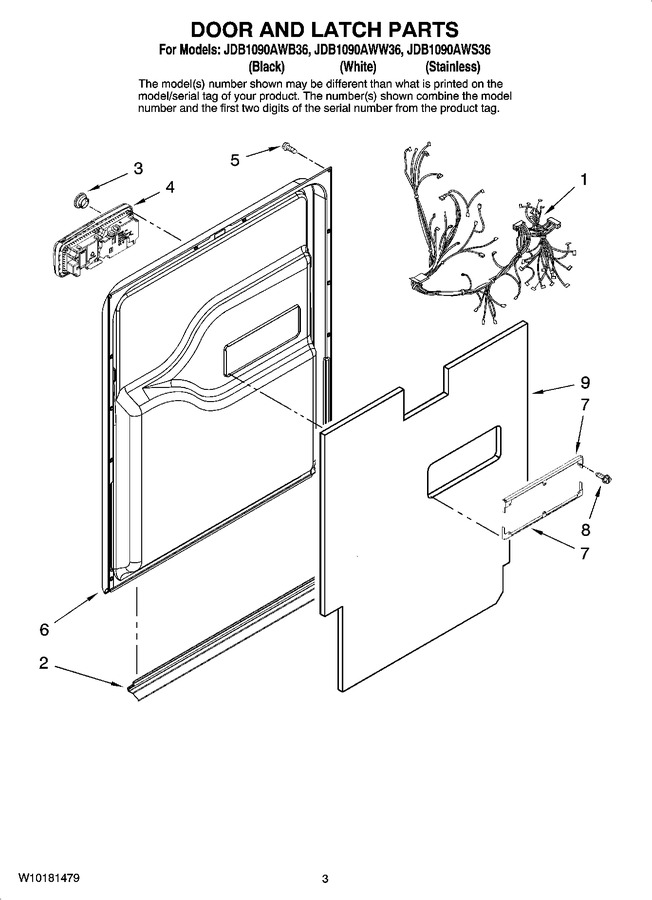 Diagram for JDB1090AWS36