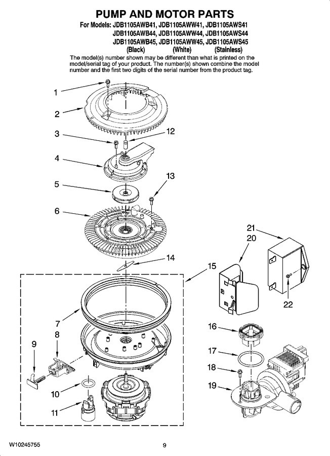 Diagram for JDB1105AWS44