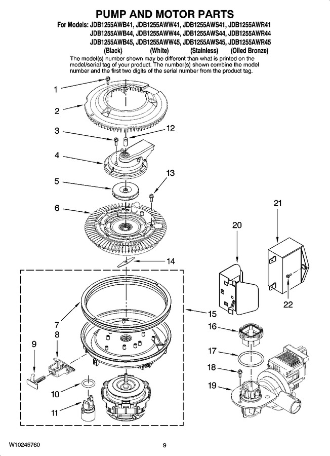 Diagram for JDB1255AWW45