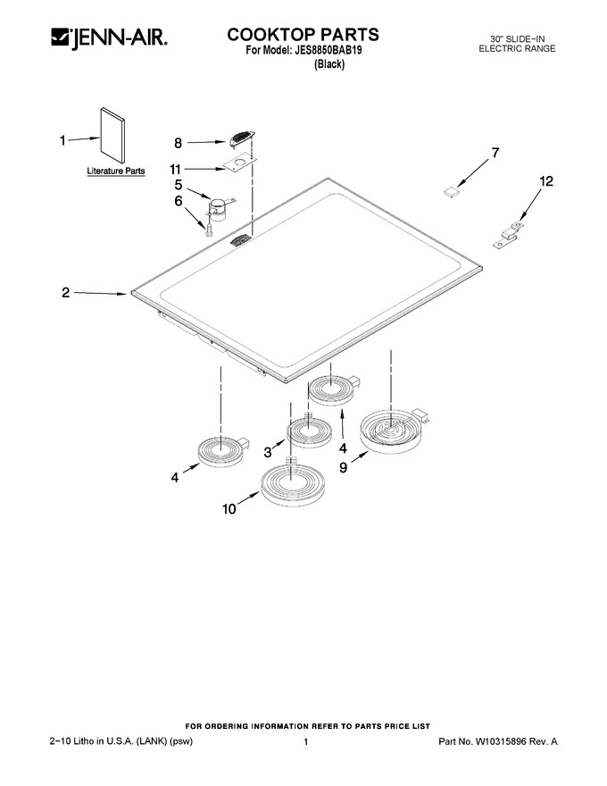 Diagram for JES8850BAB19