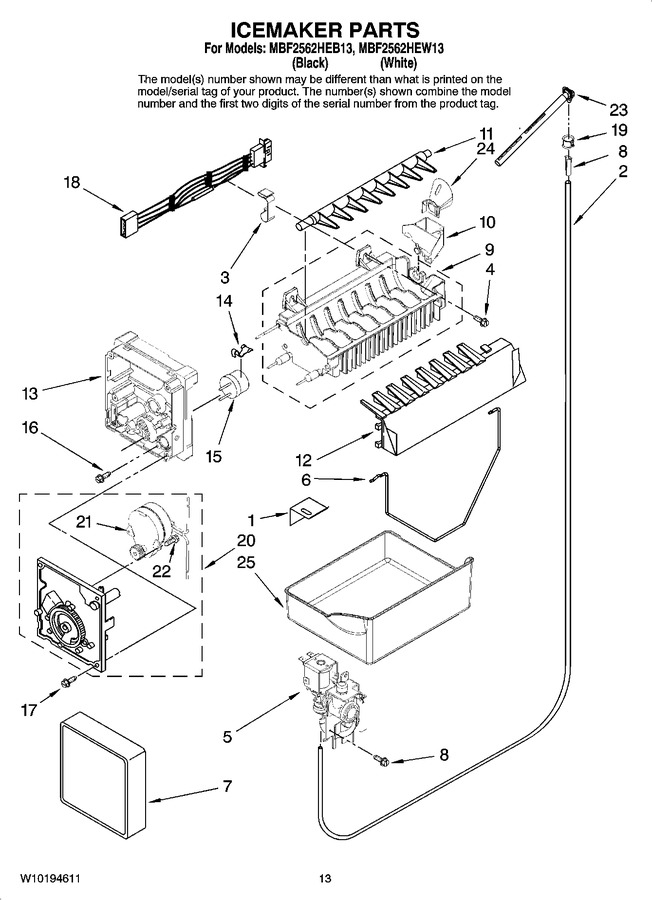 Diagram for MBF2562HEW13